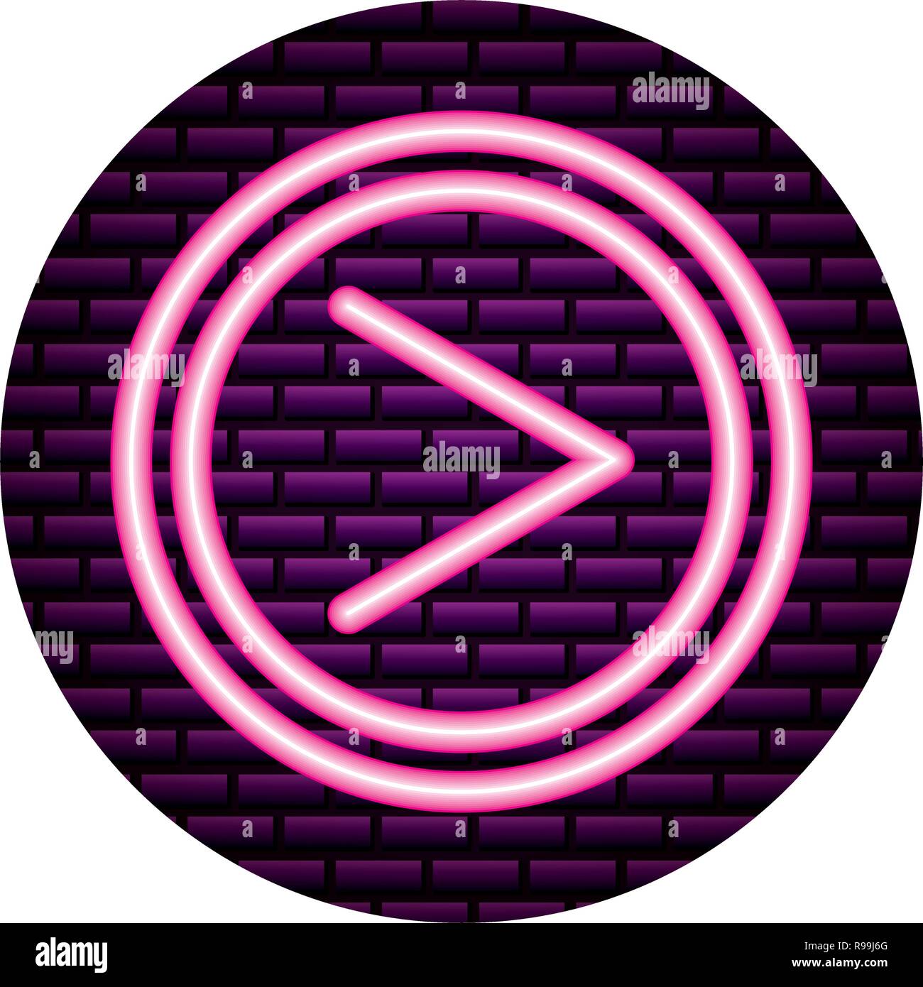 clock time neon brick wall vector illustration vector illustration Stock Vector