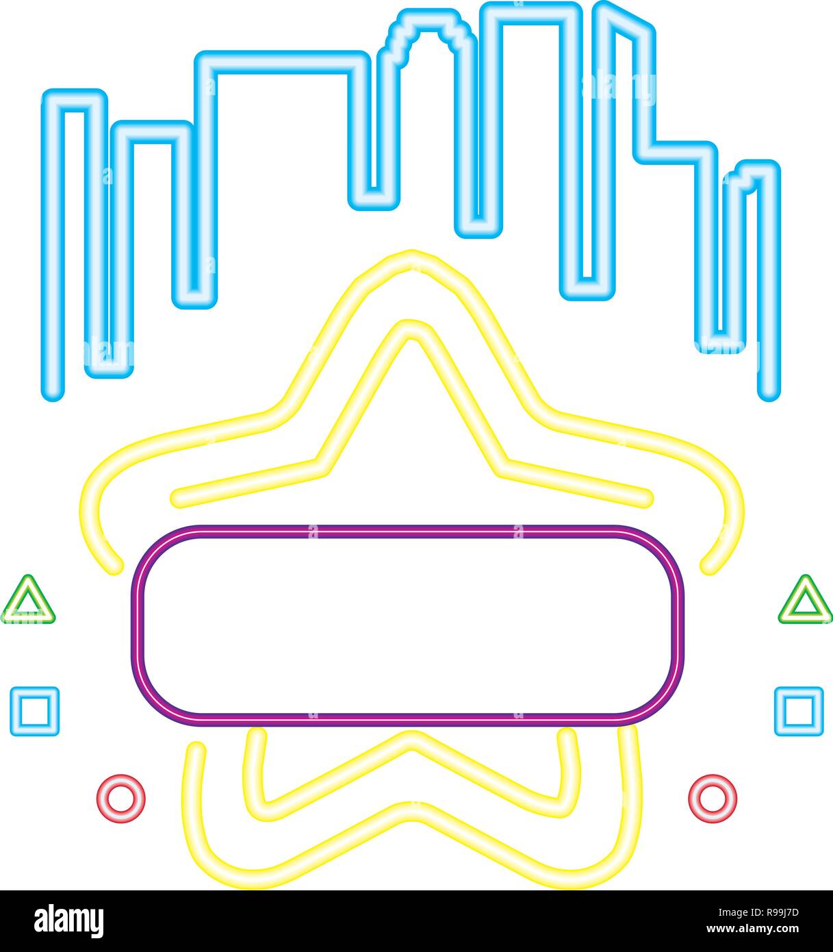 star screen neon video game vector illustration vector illustration ...