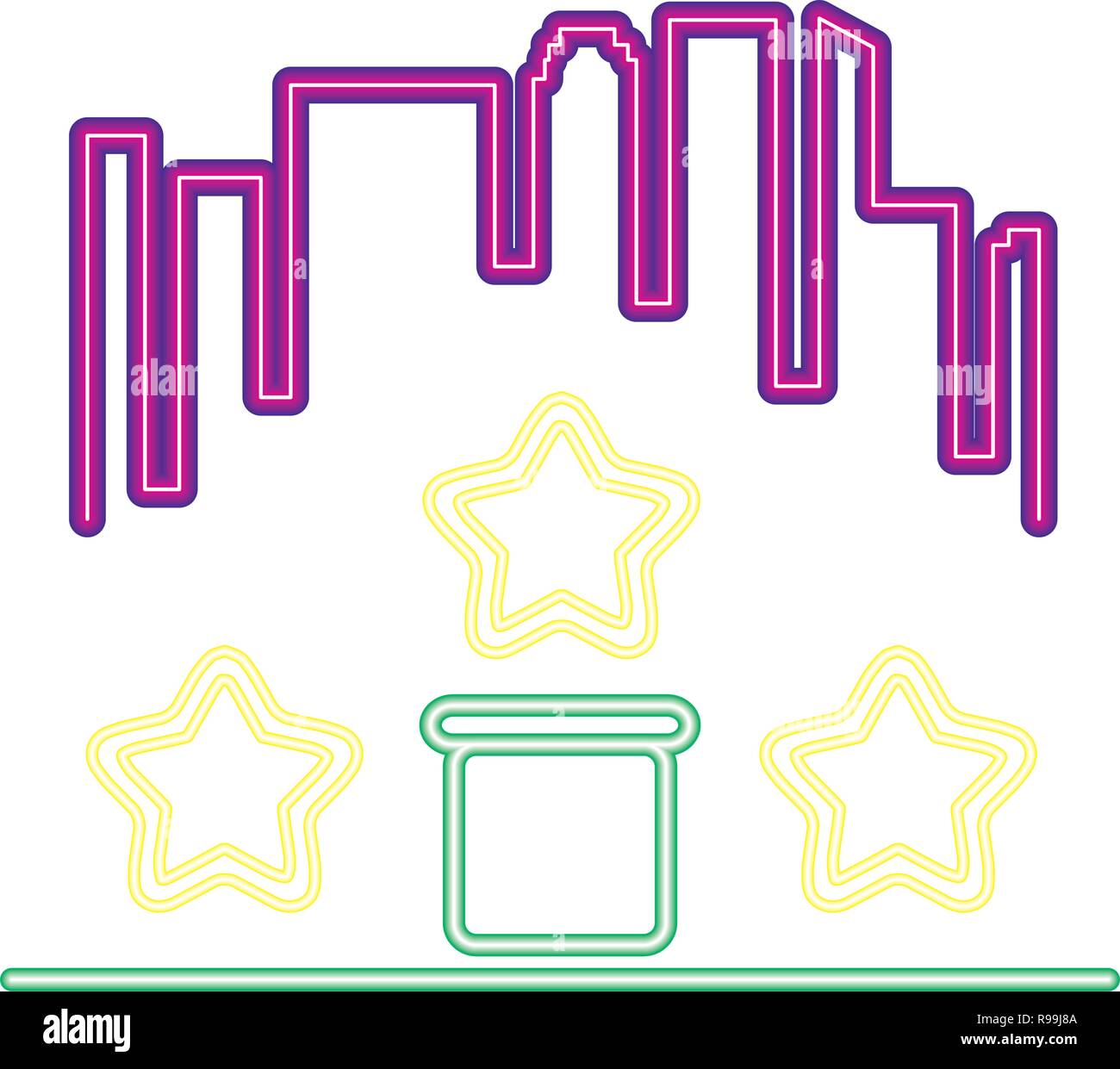 city star level neon video game vector illustration vector illustration ...