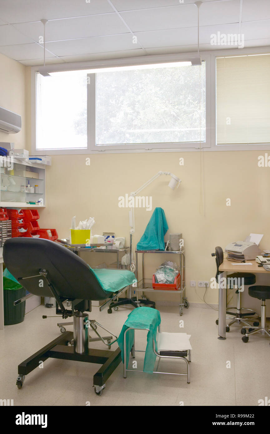 Hospital doctor consulting room. Healthcare equipment. Medical