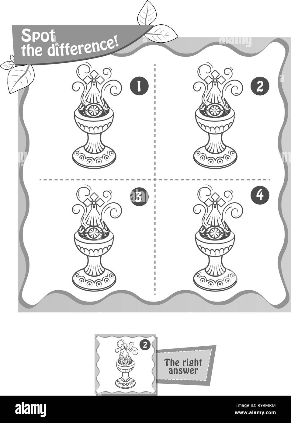 Spot the difference puzzle Black and White Stock Photos & Images - Alamy