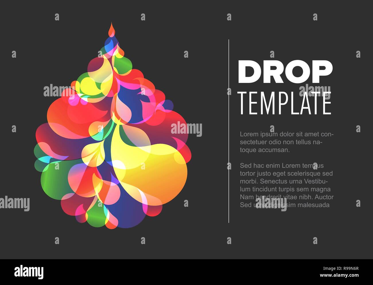 abstract flyer template with colorful droplet made from small flyer template
