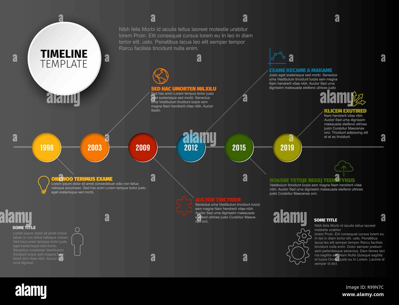 vector infographic timeline template horizontal line... Vector Infographic timeline template with horizontal line and various ...