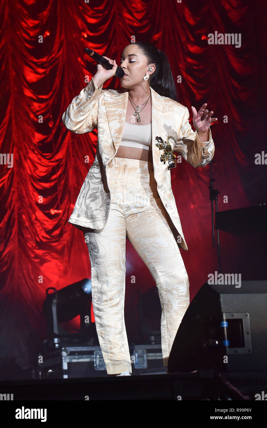 Grace Carter performing during the Ellie Goulding Streets of London