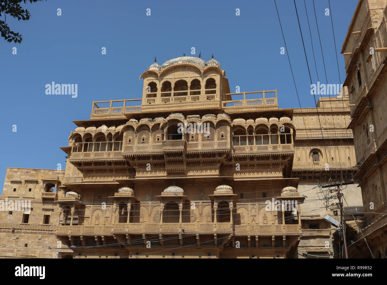Patwon Ki Haveli, Jaisalmer, Rajasthan, India. The first among these havelis was commissioned and constructed in the year 1805 by Guman Chand Patwa Stock Photo