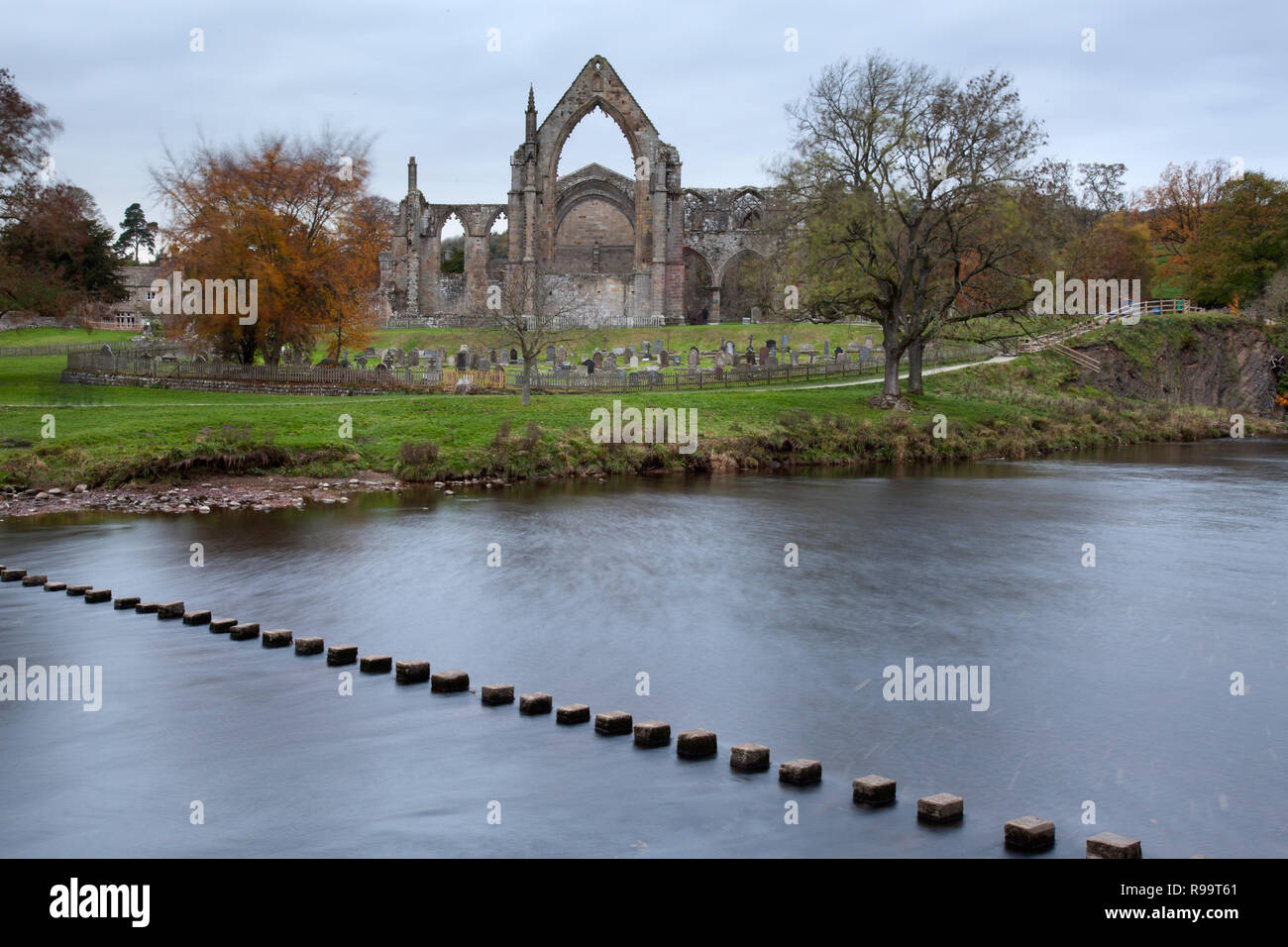 Bolton Abbey Stepping Stones High Resolution Stock Photography and
