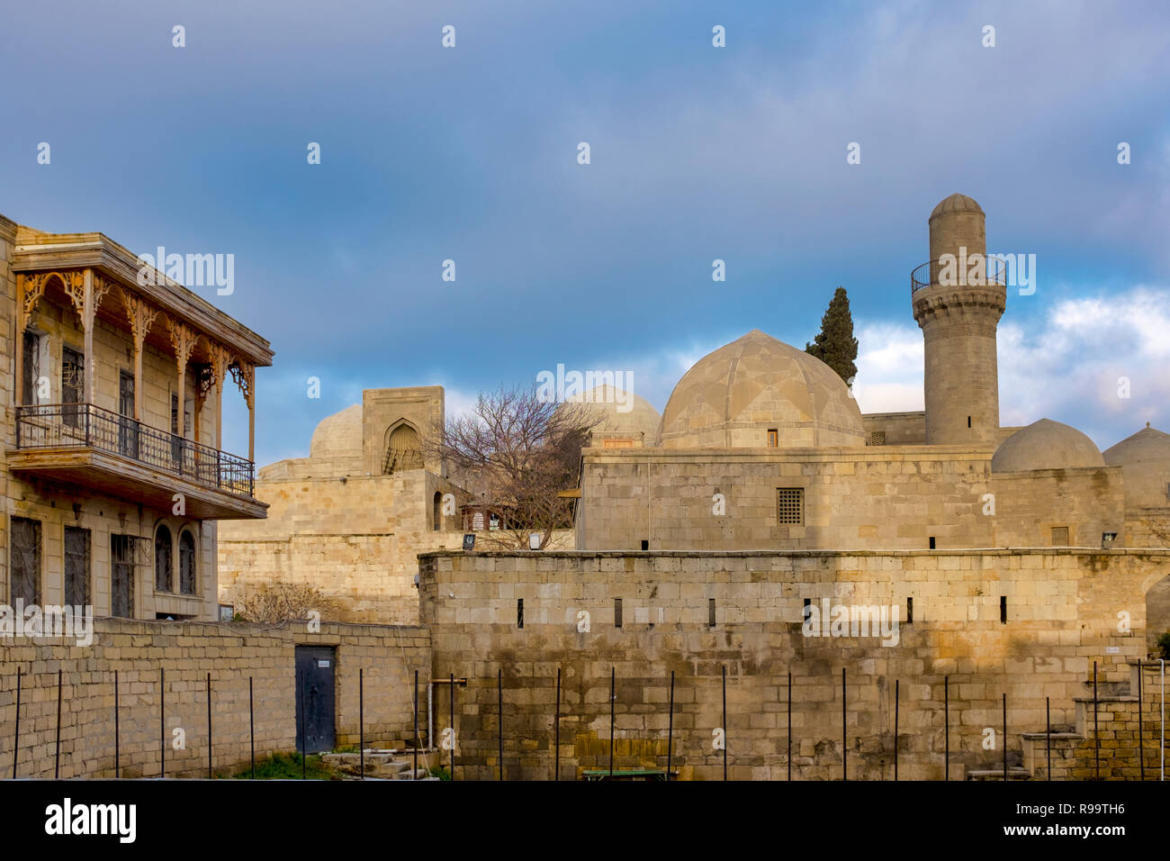 Rear view of the Palace of the Shirvanshahs, Baku, Azerbaijan Stock Photo