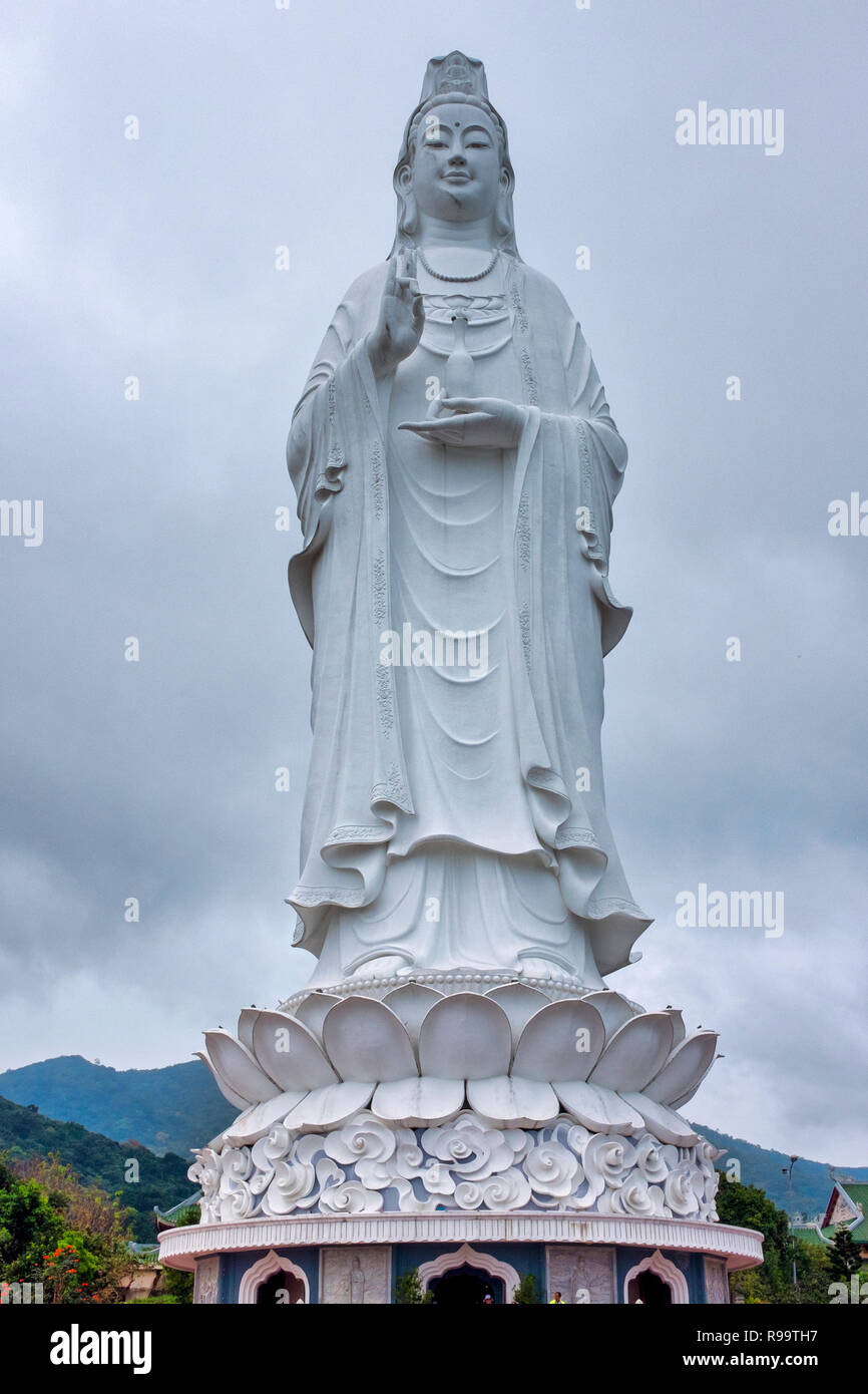Giant statue of  the bodhisattva Avalokiteśvara (or the Goddess of Mercy), Da Nang, Vietnam Stock Photo