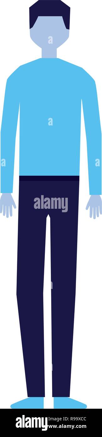man character standing on white background vector illustration Stock ...