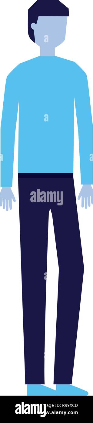 man character standing on white background vector illustration Stock ...