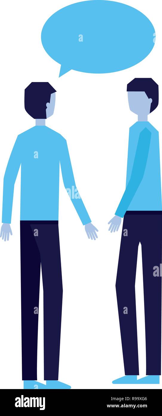 two man talking speech bubble vector illustration Stock Vector Image ...
