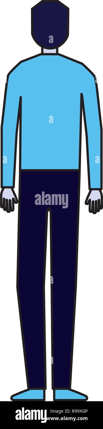 man character standing on white background vector illustration Stock ...