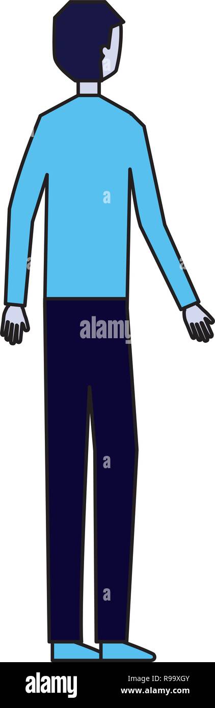 man character standing on white background vector illustration Stock ...