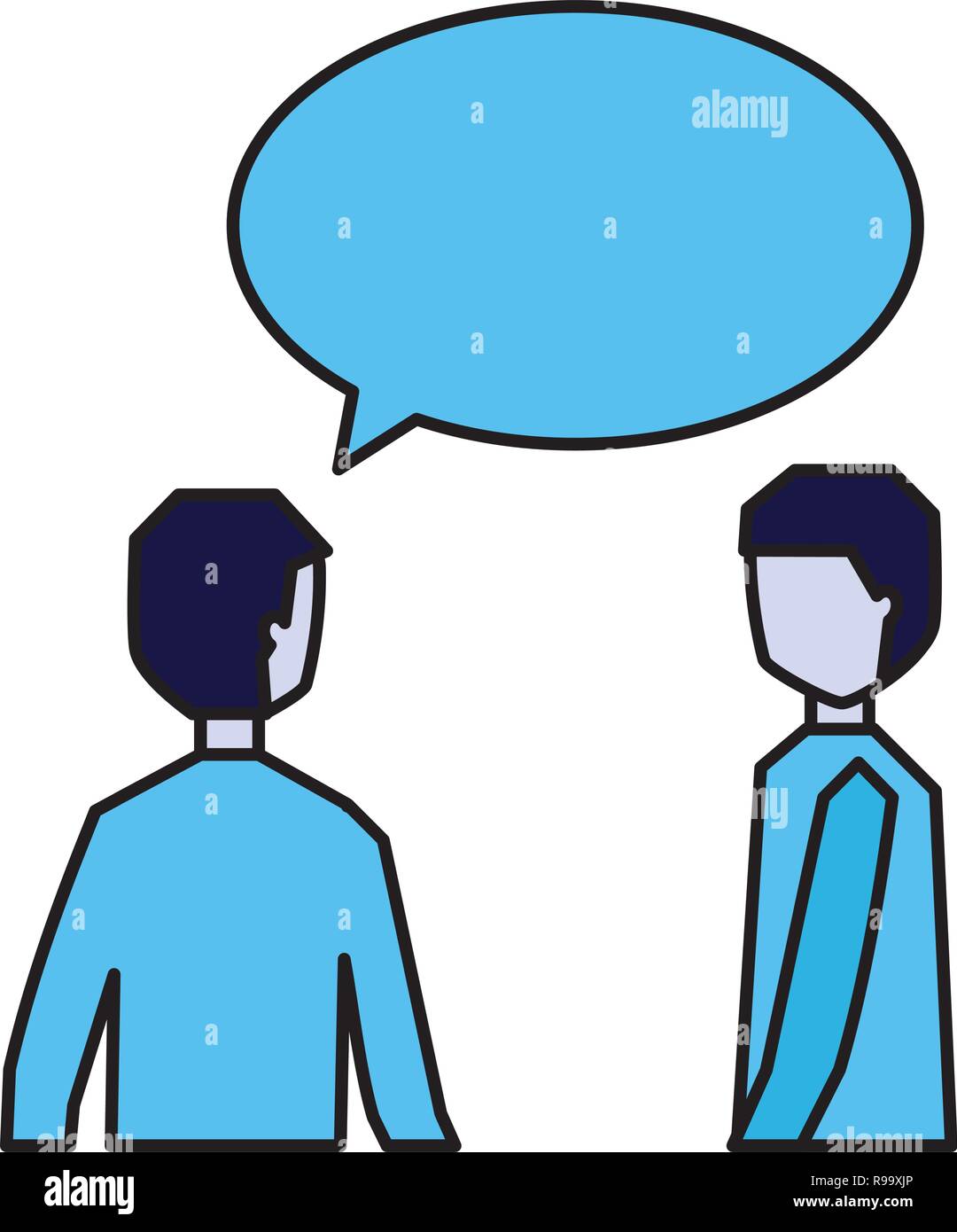 two man talking speech bubble vector illustration Stock Vector Image ...