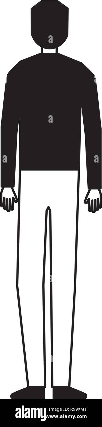man character standing on white background vector illustration Stock ...