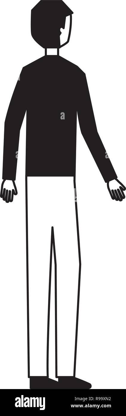 man character standing on white background vector illustration Stock ...
