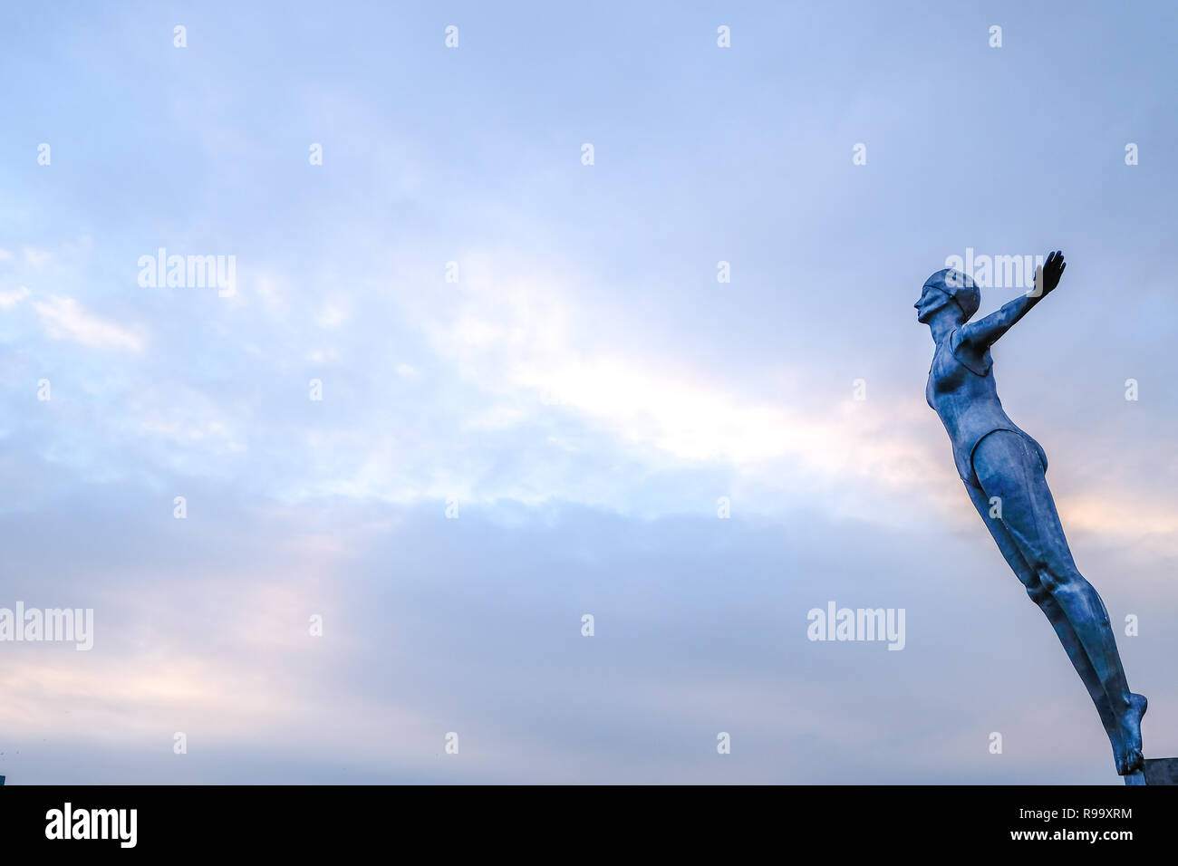 The diving belle of Scarborough Yorkshire, England Stock Photo