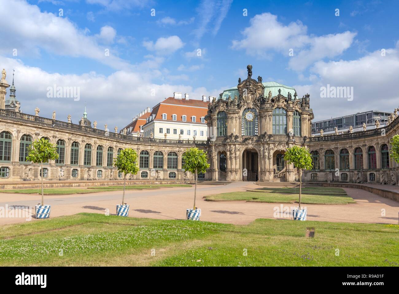 The Glockenspielpavillon (Carillon Pavilion) in the Zwinger a famous palace in Dresden, Germany. Stock Photo