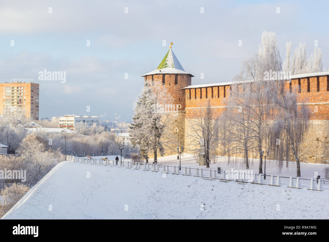 Koromyslova Tower of the Nizhny Novgorod Kremlin in winter, Russia Stock Photo