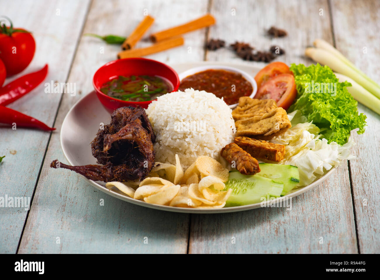 indonesian traditional rice with chicken Stock Photo - Alamy
