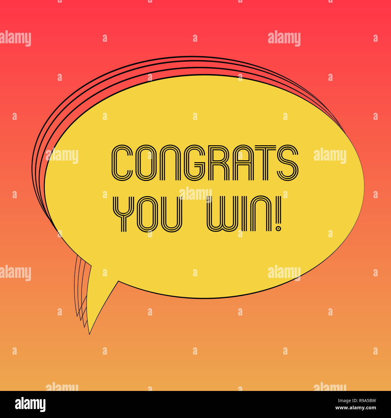 Conceptual Hand Writing Showing Congrats You Win Business Photo Text Congratulations For Your Accomplish Competition Winner Oval Outlined Solid Color Stock Photo Alamy