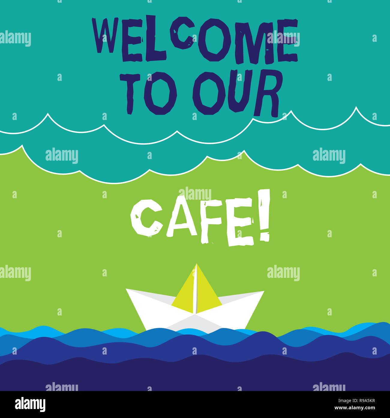 Text sign showing Welcome To Our Cafe. Conceptual photo Greeting ...