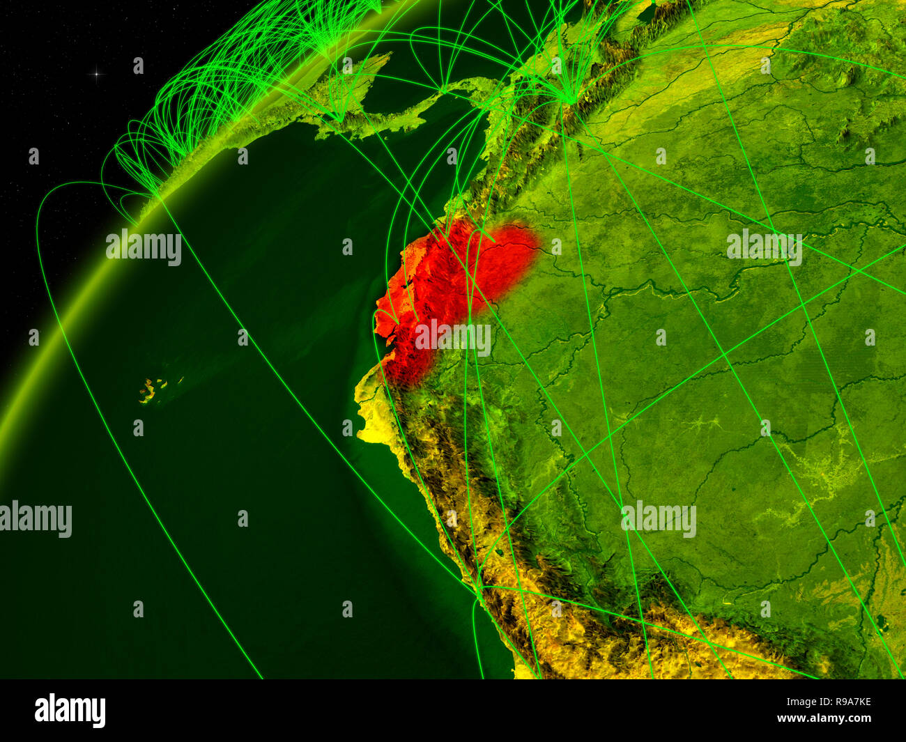 Ecuador Technology Ecuador on model of green planet Earth with international networks ...