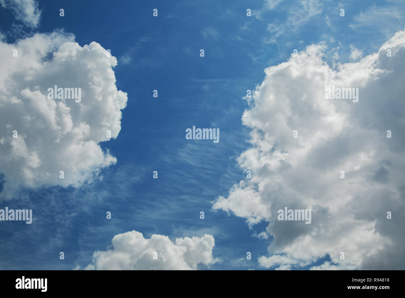 blue sky background with white clouds Stock Photo