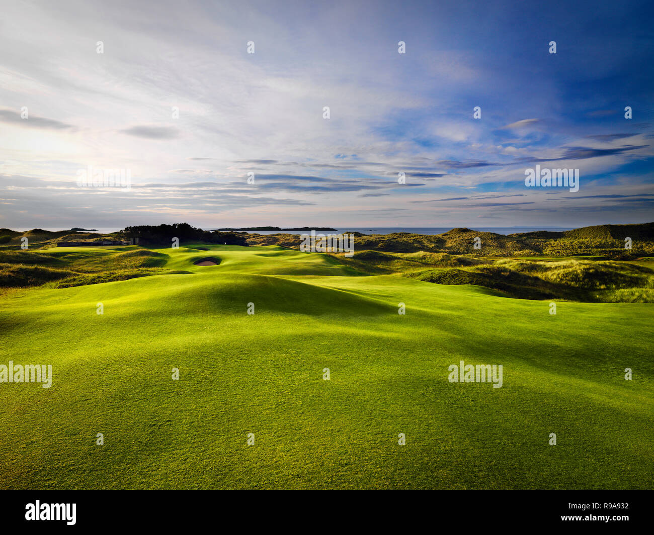 15th hole at Royal Portrush Golf Club in Northern Ireland Stock Photo
