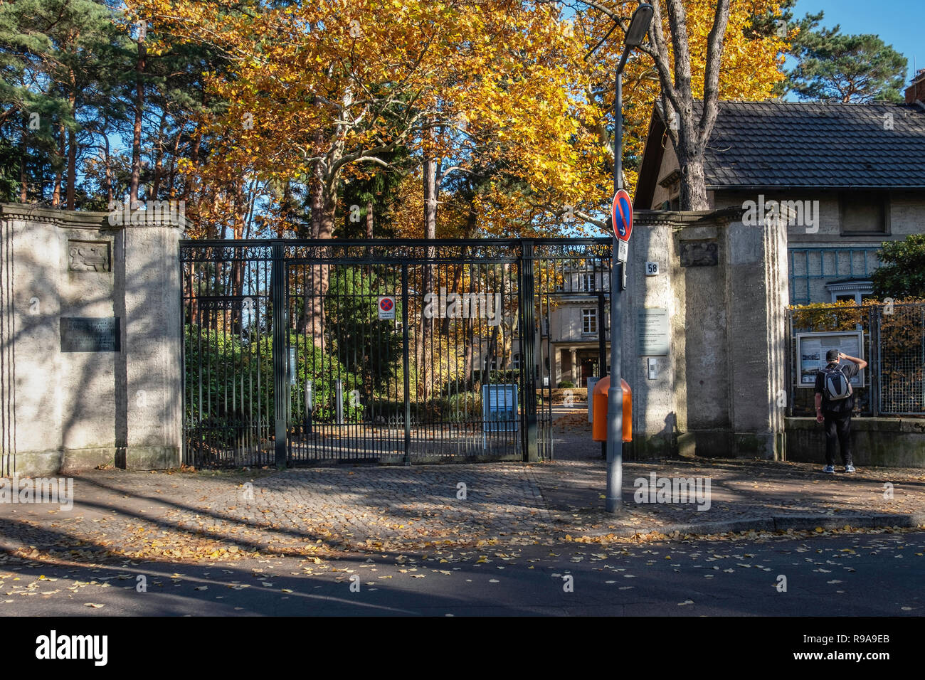 Berlin. House of the Wannsee Conference Memorial Site. Villa where Nazi & SS leaders met on 20 January 1942 to plan deportation & extermination Jews Stock Photo