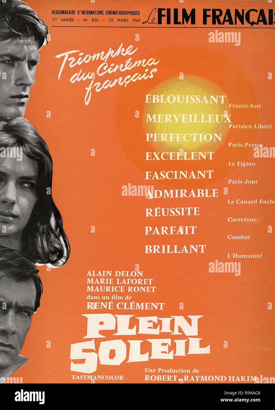 Plein soleil (1960) British movie poster