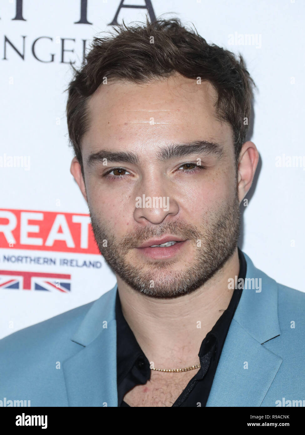 BEVERLY HILLS, LOS ANGELES, CA, USA - SEPTEMBER 16: Actor Ed Westwick  arrives at the BBC America BAFTA Los Angeles TV Tea Party 2017 held at the Beverly Hilton Hotel on September 16, 2017 in Beverly Hills, Los Angeles, California, United States. (Photo by Xavier Collin/Image Press Agency) Stock Photo