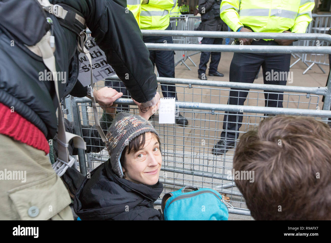 London, UK. 21st December, 2018. Extinction Rebbelion use Direct Action outside the BBC Credit: George Cracknell Wright/Alamy Live News Stock Photo