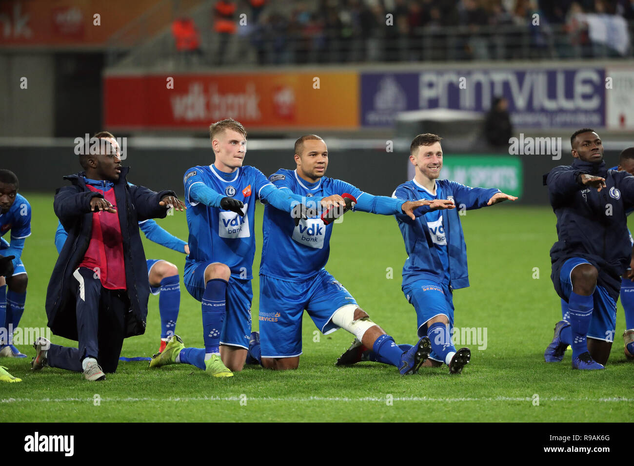 Gent Belgium December 21 Players Of Kaa Gent Celebrate After Winning The Jupiler Pro League Match Day Between Kaa Gent And Cercle Brugge On December 21 18 In Gent Gent Belgium December 21 Players Of Kaa Gent Celebrate After Winning The Jupiler Pro League Match Day Between Kaa Gent And Cercle Brugge On December 21 18 In Gent