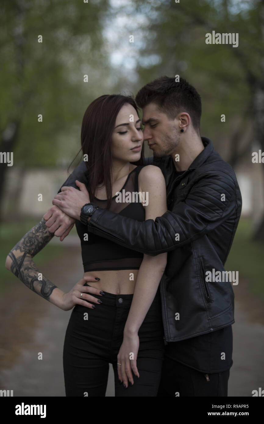 kiev kiev ukraine 22nd apr 2018 models illia and maria seen posing for the camera during a photo shoota lovely couple poses in different styles showing real true love moments of a young ukrainian couple in love credit mohammad javad abjoushaksopa imageszuma wirealamy live news R9APR5