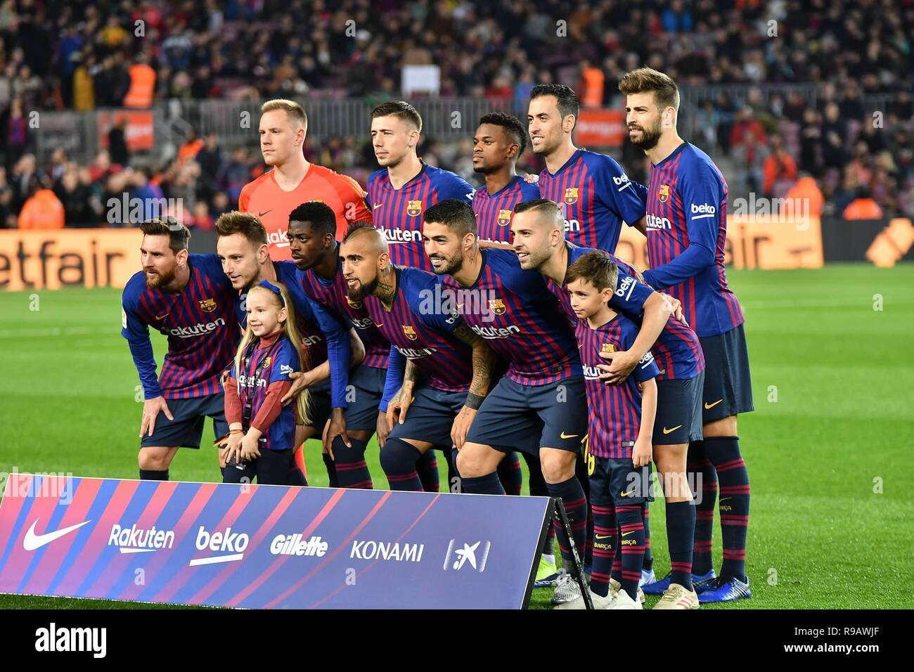 Barcelona, Spain. 22nd Dec 2018. Players of FC Barcelona in action during the spanish league, football match between FC Barcelona and Celta de Vigo on December 22, 2018 at Camp Nou stadium in Barcelona, Spain  Cordon Press Credit: CORDON PRESS/Alamy Live News Stock Photo