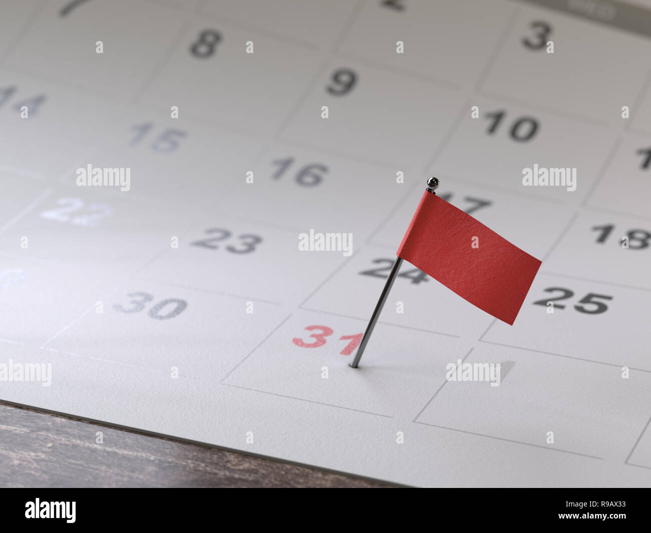 calendar page with a pin,3d rendering,conceptual image Stock Photo - Alamy