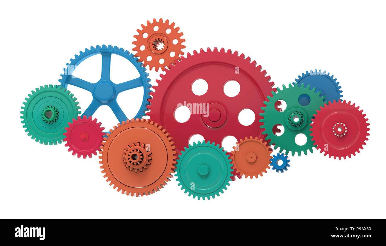 metallic gears and cogs,3d rendering,conceptual image Stock Photo Alamy