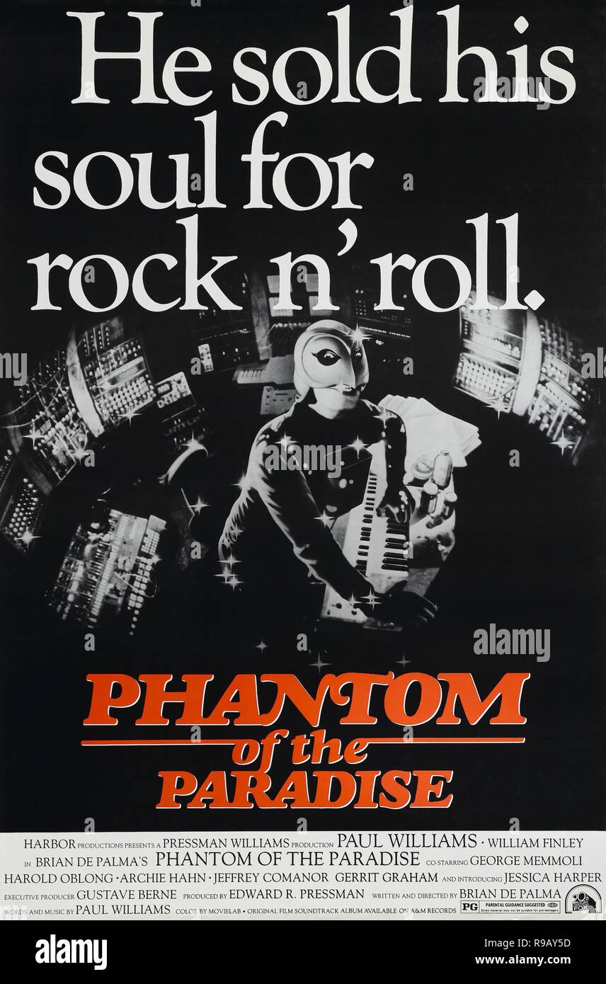 Original film title: PHANTOM OF THE PARADISE. English title: PHANTOM OF THE  PARADISE. Year: 1974. Director: BRIAN DE PALMA. Credit: HARBOR/FOX / Album  Stock Photo - Alamy