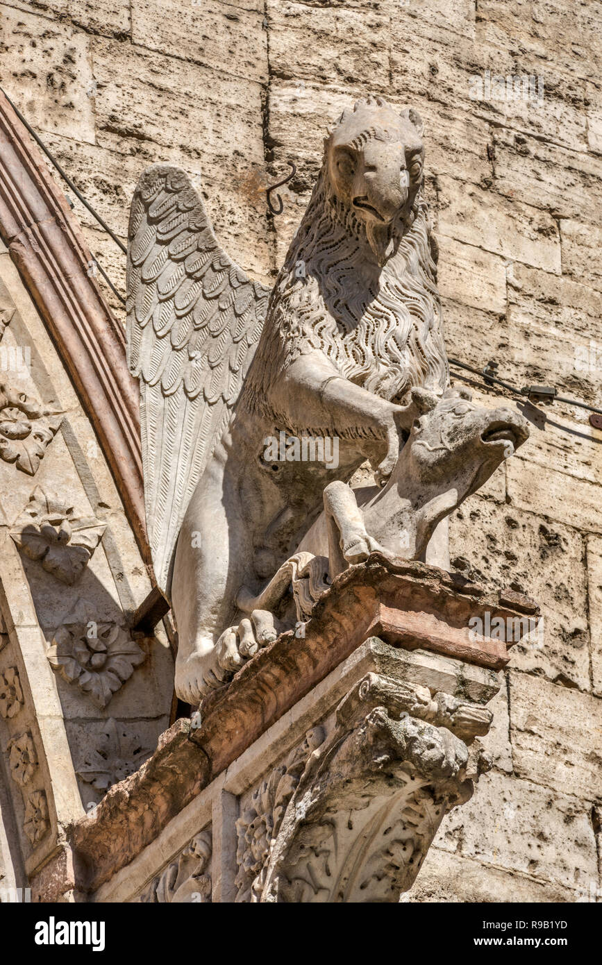 Griffin of Perugia sculpture at door to Galleria Nazionale