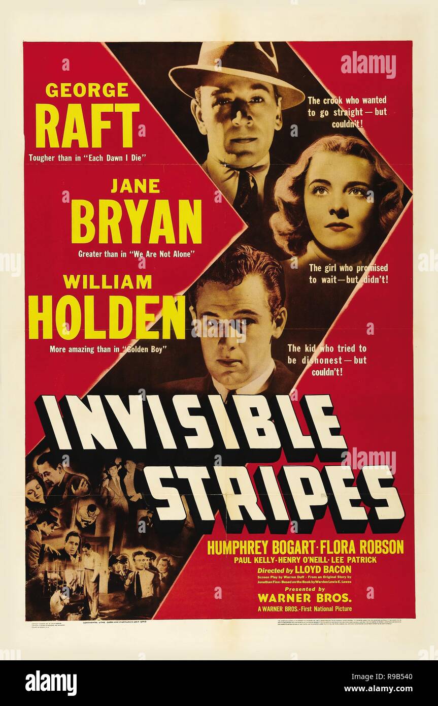 Original film title: INVISIBLE STRIPES. English title: INVISIBLE STRIPES. Year: 1939. Director: LLOYD BACON. Credit: WARNER BROTHERS / Album Stock Photo