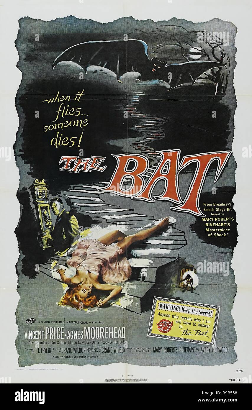 Original film title: THE BAT. English title: THE BAT. Year: 1959. Director: CRANE WILBUR. Credit: ALLIED ARTISTS / Album Stock Photo