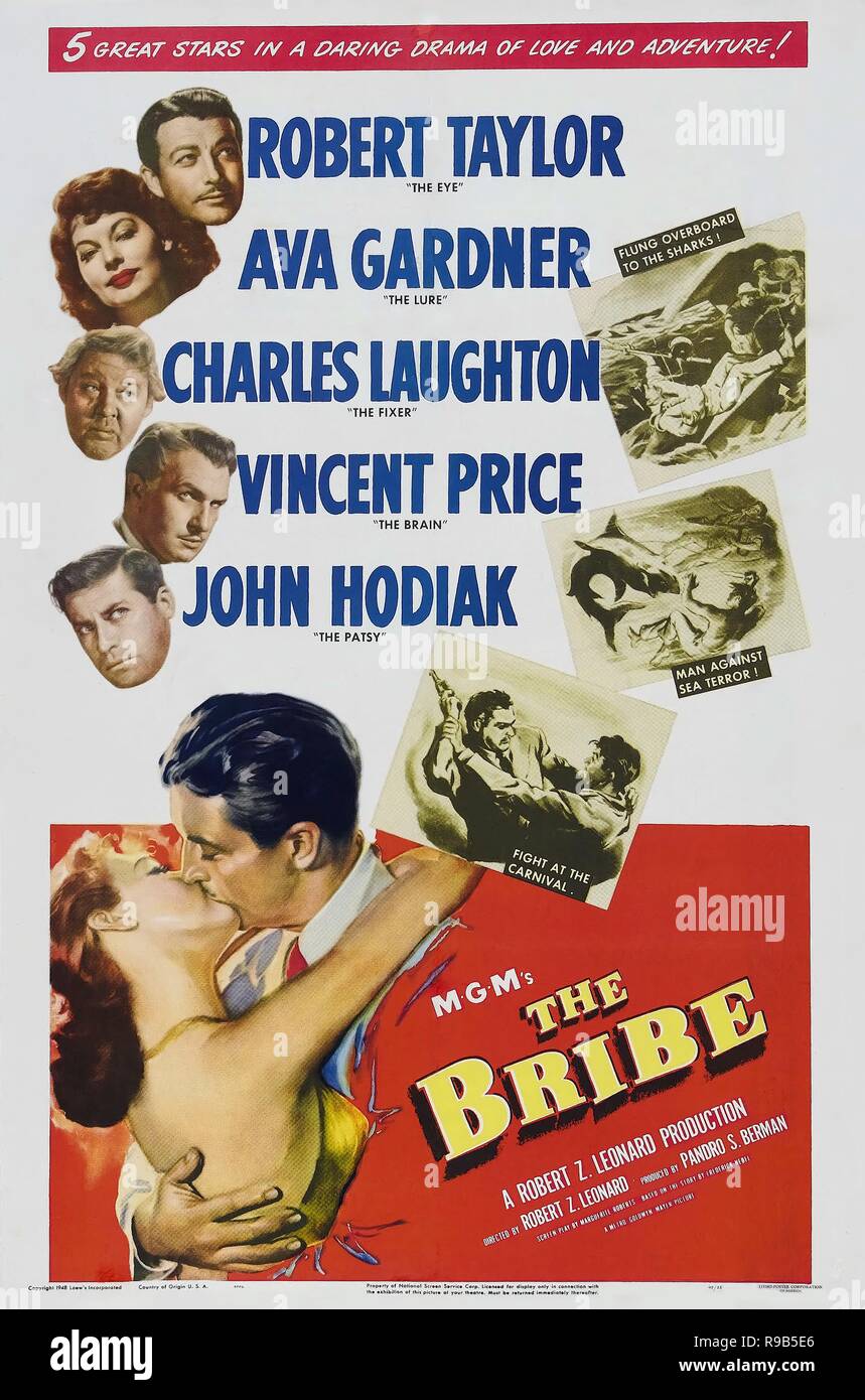 Original film title: THE BRIBE. English title: THE BRIBE. Year: 1949. Director: ROBERT Z. LEONARD. Credit: M.G.M. / Album Stock Photo