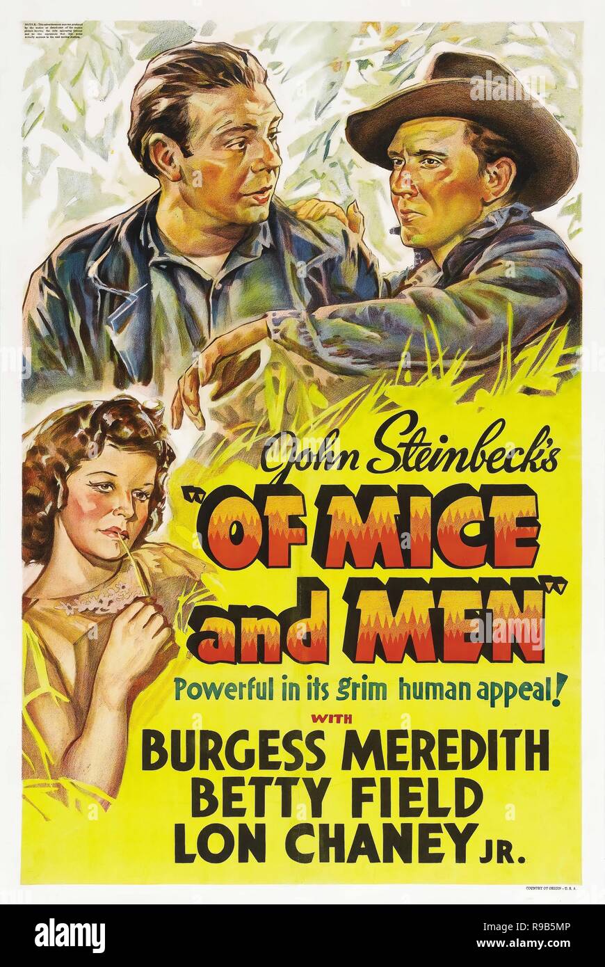 Original film title: OF MICE AND MEN. English title: OF MICE AND MEN. Year: 1939. Director: LEWIS MILESTONE. Credit: UNITED ARTISTS / Album Stock Photo