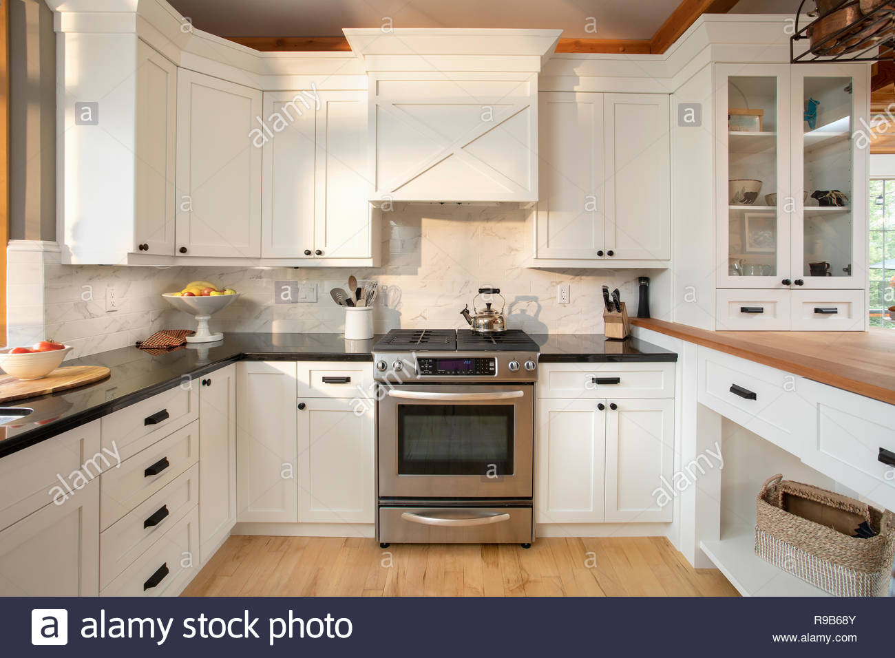 White home showcase interior kitchen Stock Photo