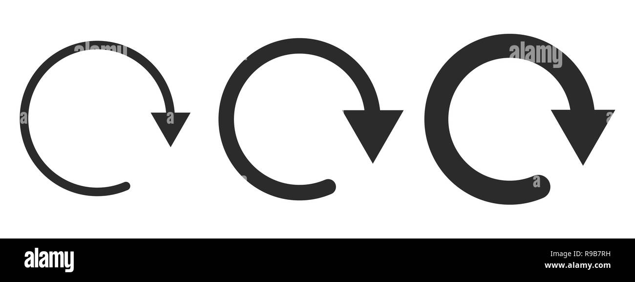 Set of flat circular arrows. Vector illustration. Refresh or reload sign. Stock Vector
