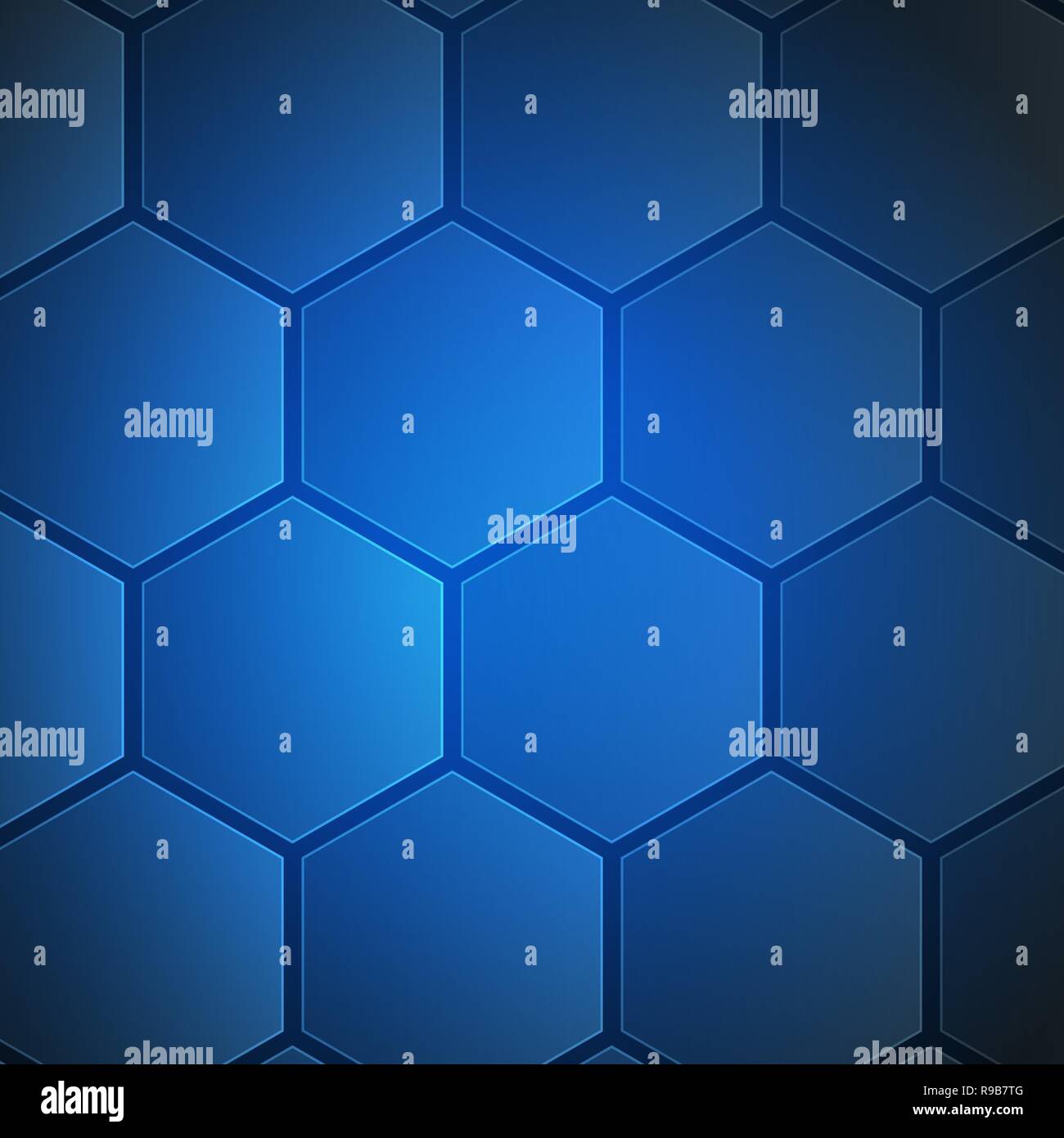 Abstract blue background. Vector illustration. Futuristic hexagon ...