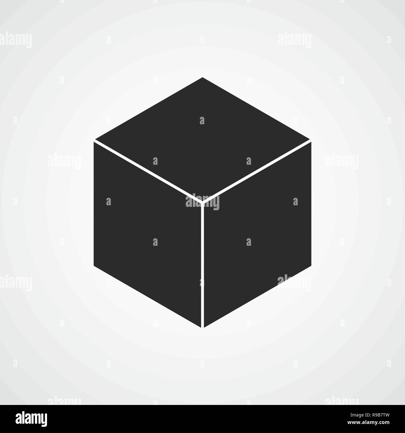 Cube icon in flat design. Vector illustration. 3d cube icon Stock Vector