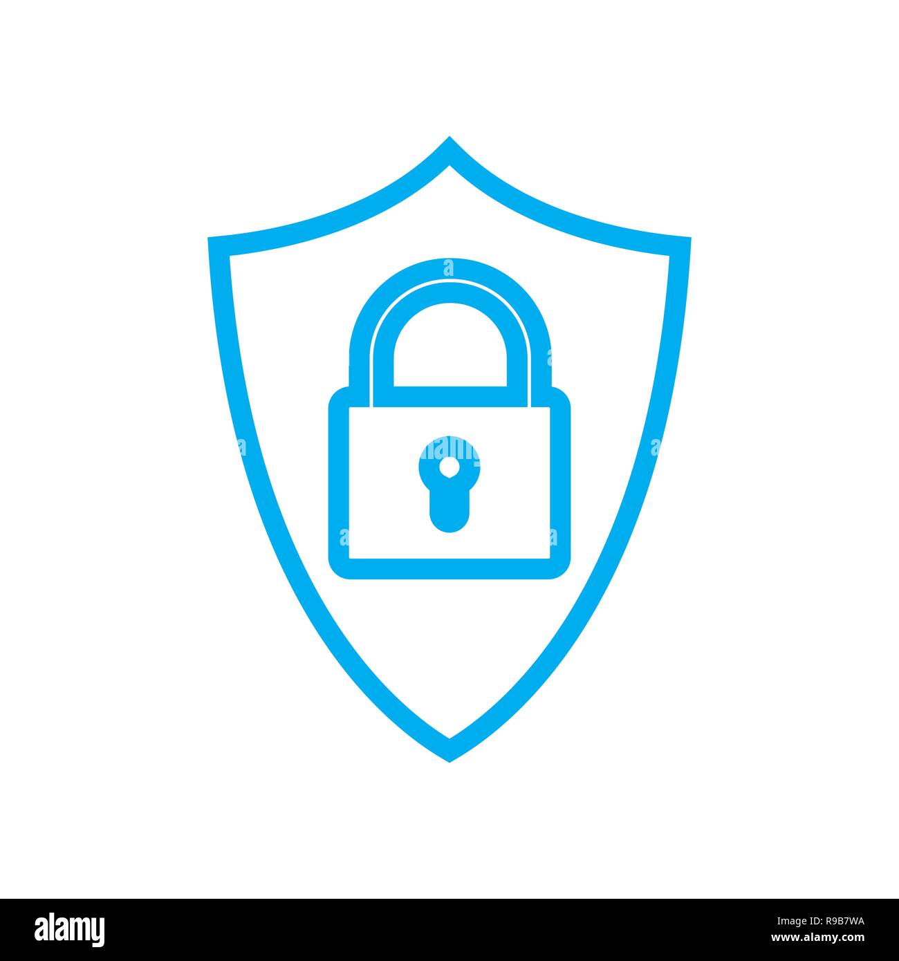 Home secure icon. Vector illustration. Protection icon in flat design. Security concept Stock Vector