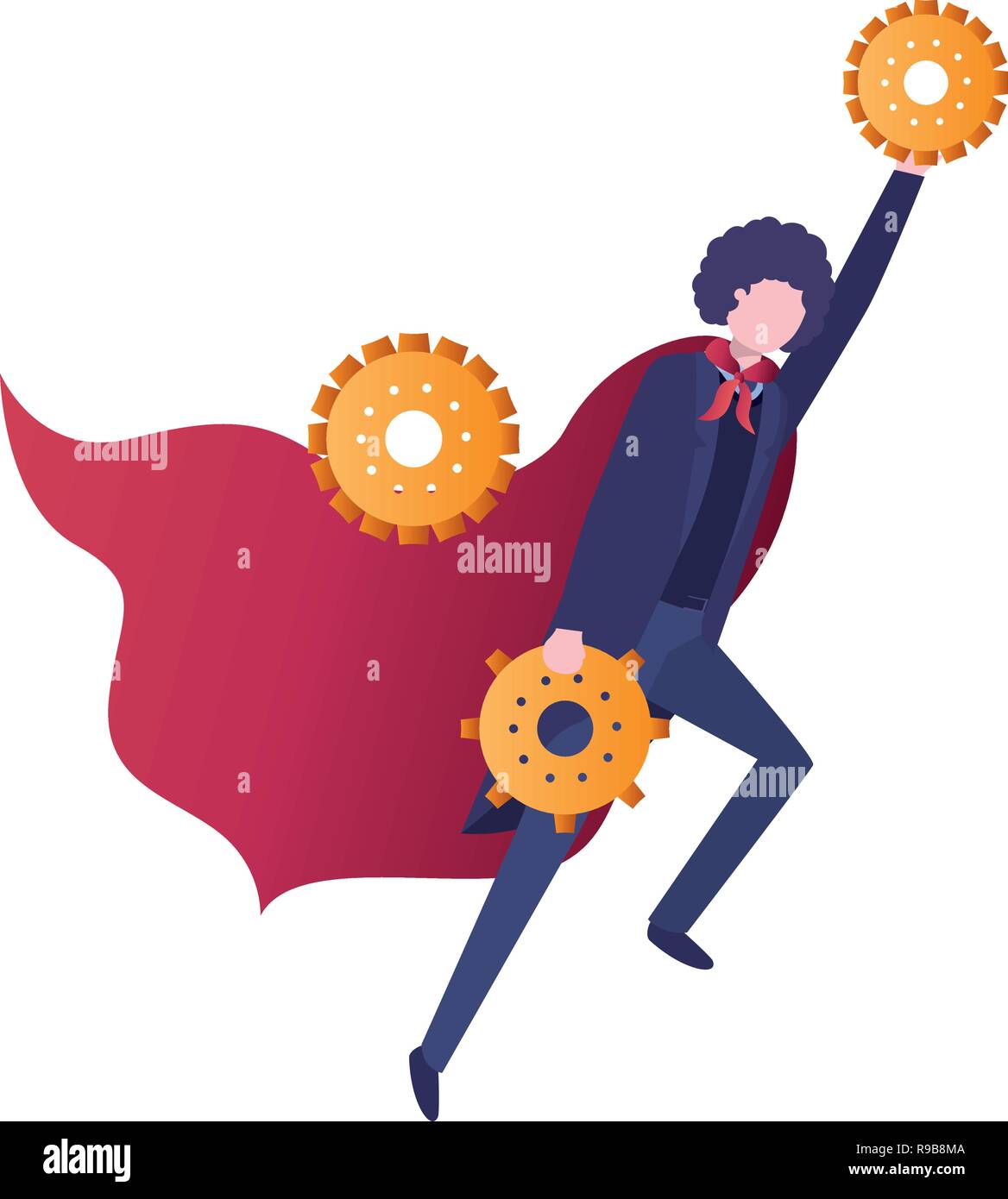 Businessman gear avatar character hi-res stock photography and images ...